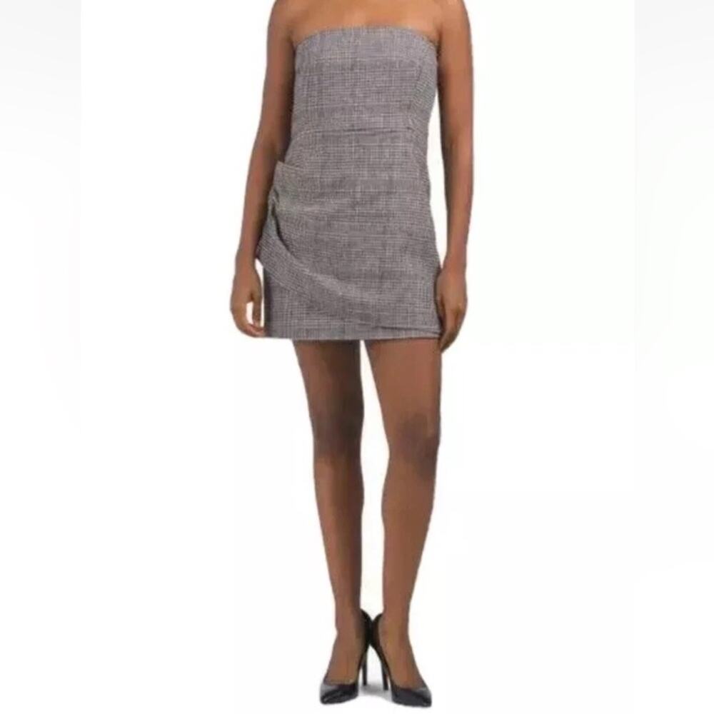 NWT HOUSE OF HARLOW 1960 Strapless Plaid Dress